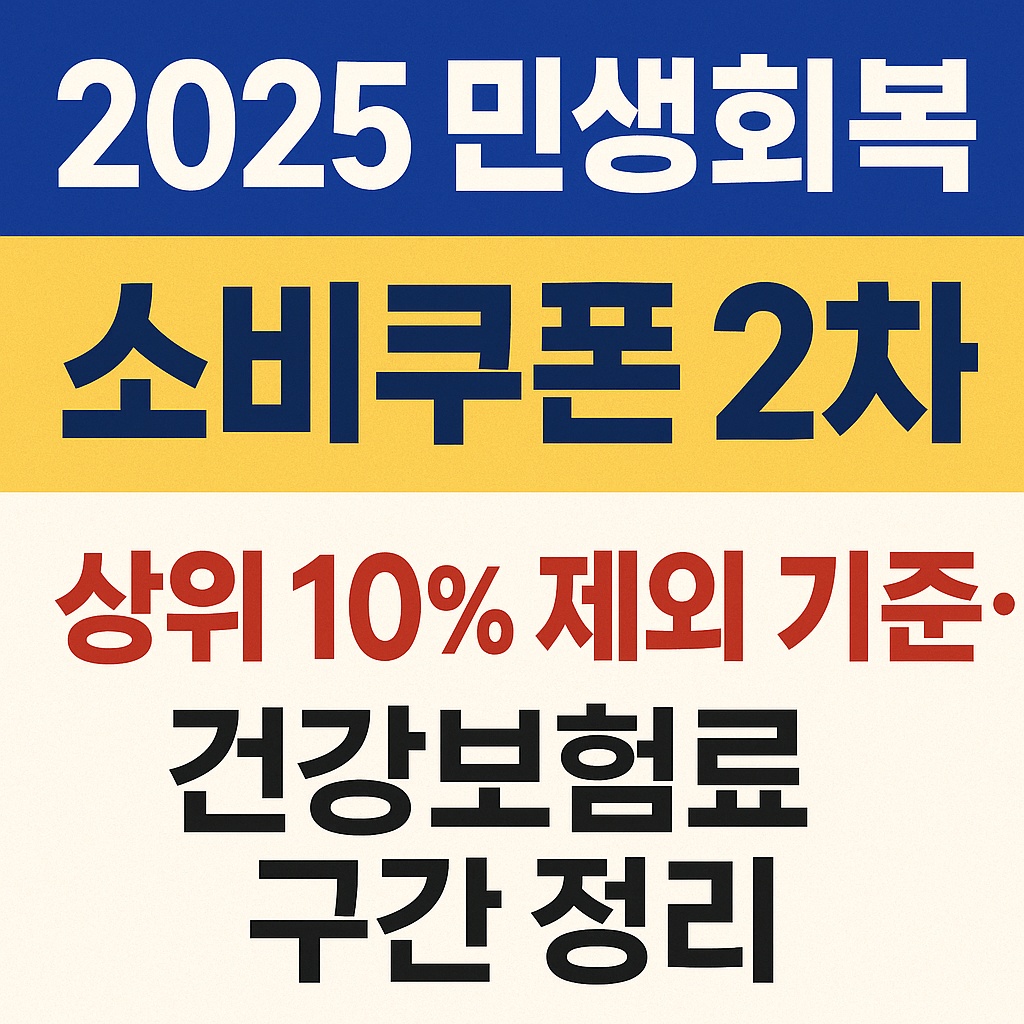2025 민생회복 소비코폰 2차 - 상위 10% 제외기준, 건강보험료 구간 정리