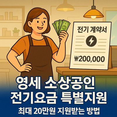 영세 소상공인 전기요금 특별지원 최대 20만원 지원받는 방법