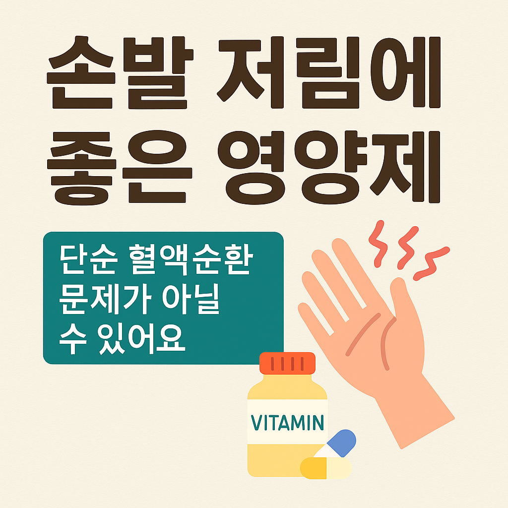 손발 저림에 좋은 영양제 단순 혈액순환 문제가 아닐 수 있어요 썸네일