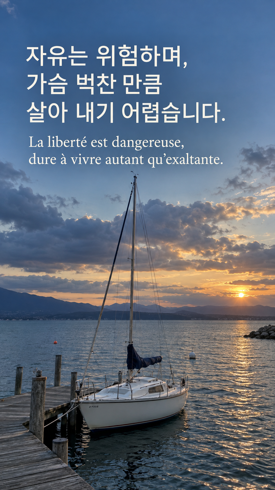 자유의 무게 감당하기 &mdash; 날씨가 바뀌는 항구의 작은 돛단배