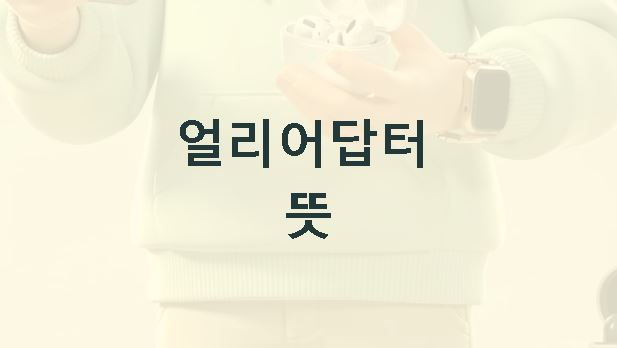 얼리어답터 뜻