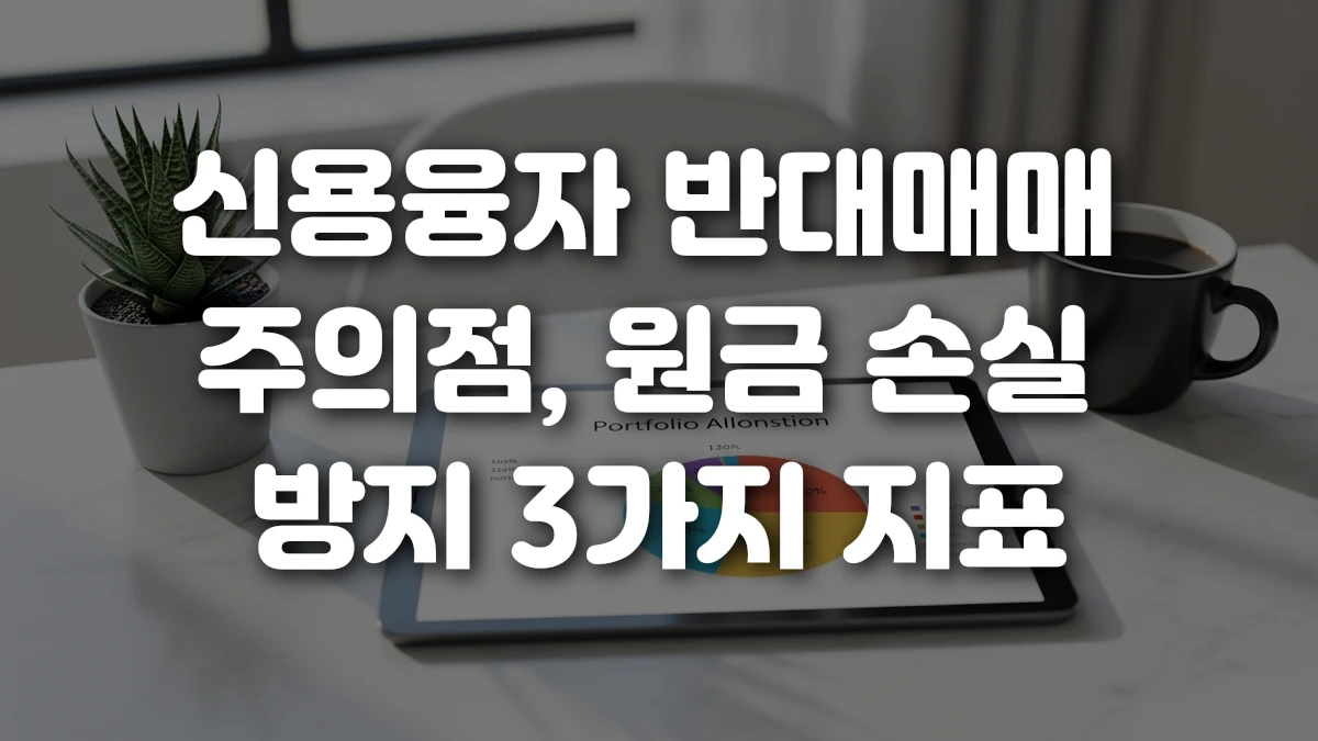 신용융자 반대매매 주의점 원금 손실 방지 3가지 지표