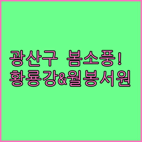 3월 광산구 가볼만한곳 황룡강 친수공..