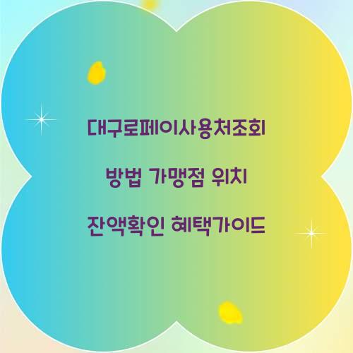 대구로페이사용처조회