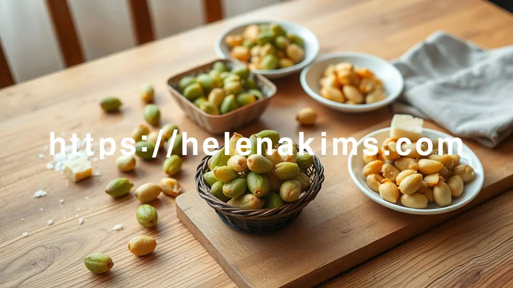 따뜻한 나무 식탁 위, 노릇하게 잘 구워진 은행 구이(일부는 에어프라이어에서 방금 나온 듯한 바스켓 옆에, 다른 일부는 작은 접시에 담겨 있음)와 먹음직스러운 버터 은행 볶음이 김을 살짝 내며 놓여 있는 장면.