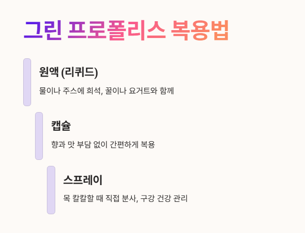 그린 프로폴리스 복용법