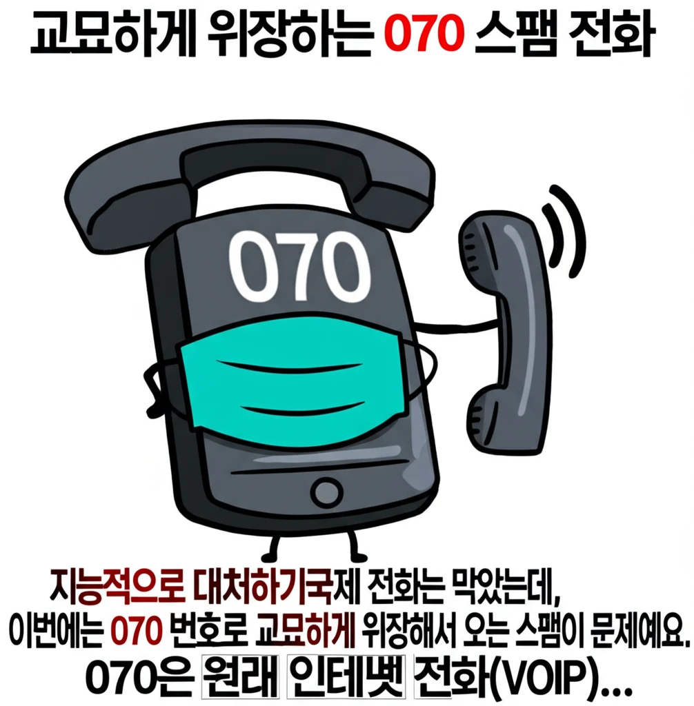 금융 사기 위험 국제 스팸 전화 문자..