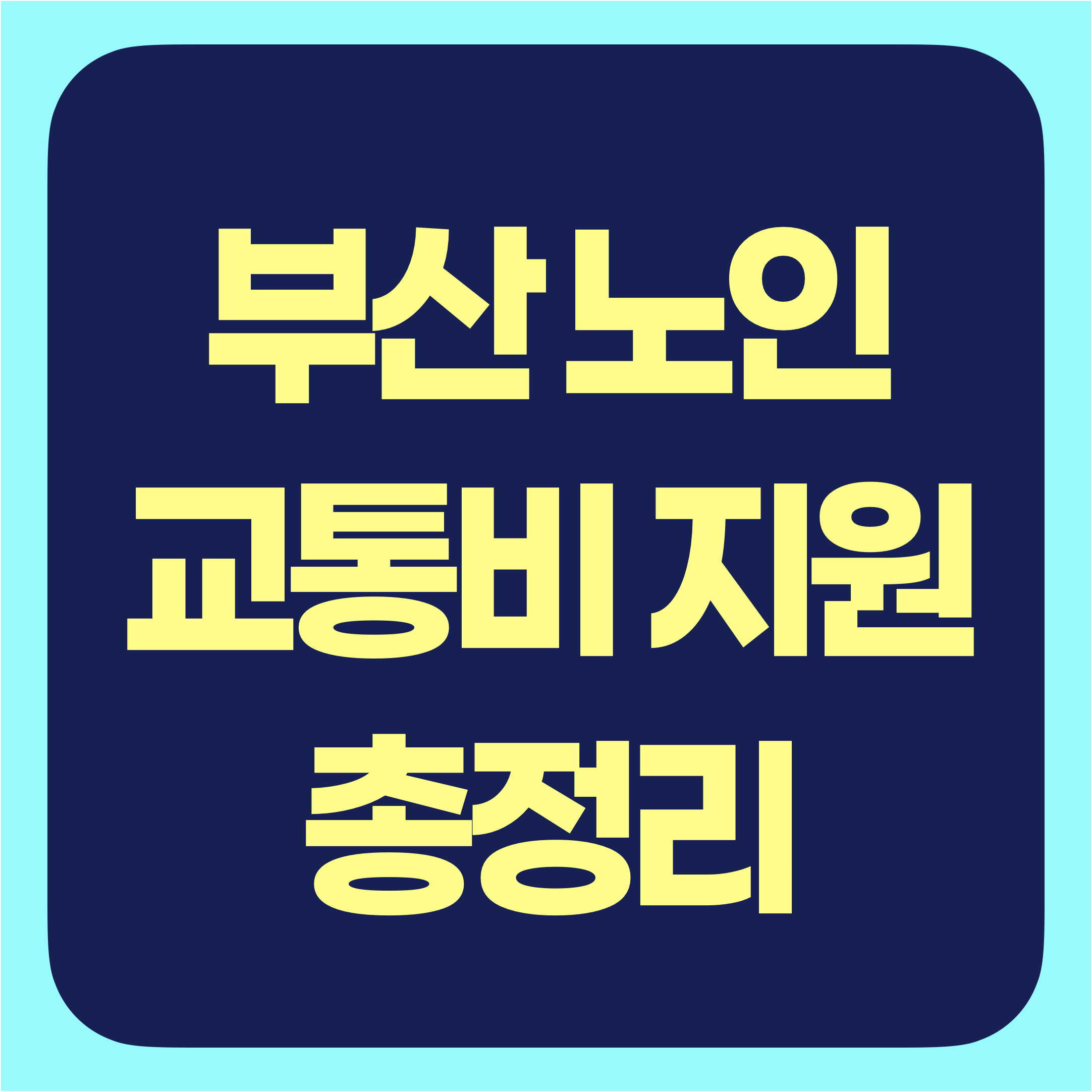 부산 노인 교통비 지원