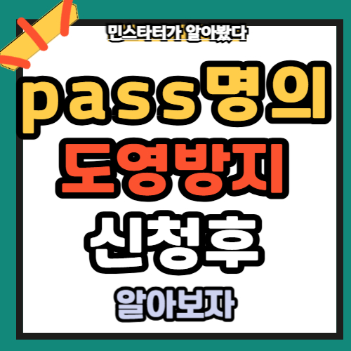 pass명의도용 방지 서비스 신청후 해야할일