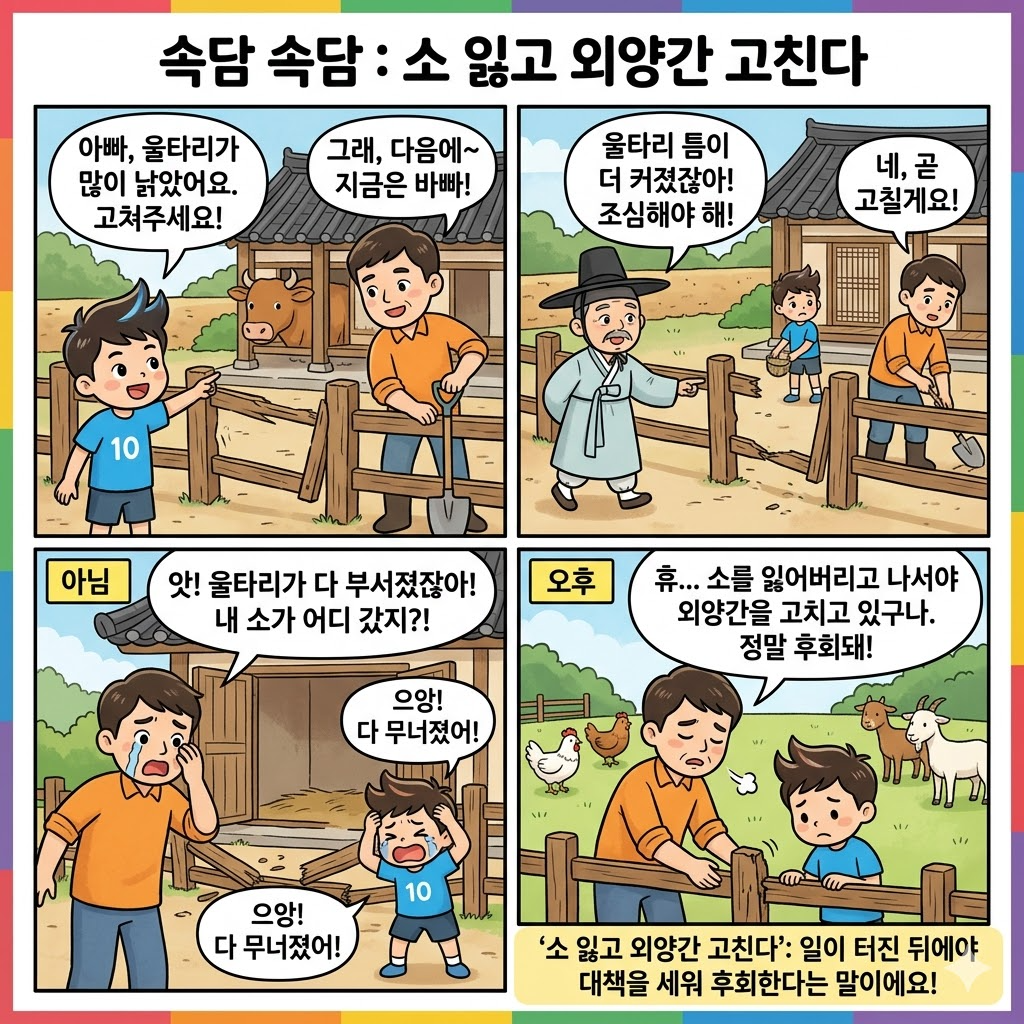 소 잃고 외양간 고친다 속담