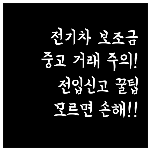 전기차 보조금 단순 전입신고는 무관하..