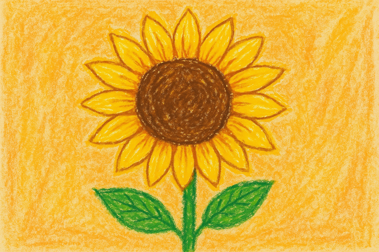 크레파스로 그린 해바라기