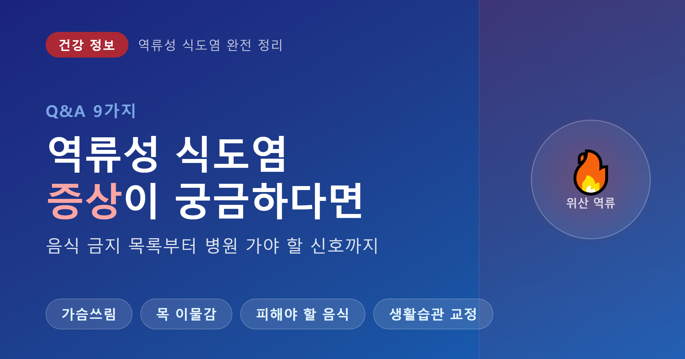 역류성 식도염 증상 Q&A 9가지 완전 정리 - 음식 금지 목록과 생활습관 가이드
