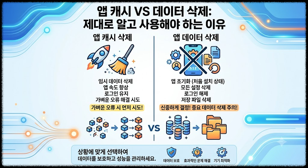 앱 캐시 VS 데이터 삭제 차이, 제대로 알고 사용해야 하는 이유
