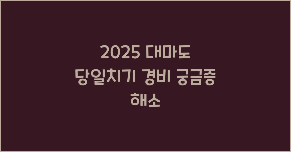 2025 대마도 당일치기 경비