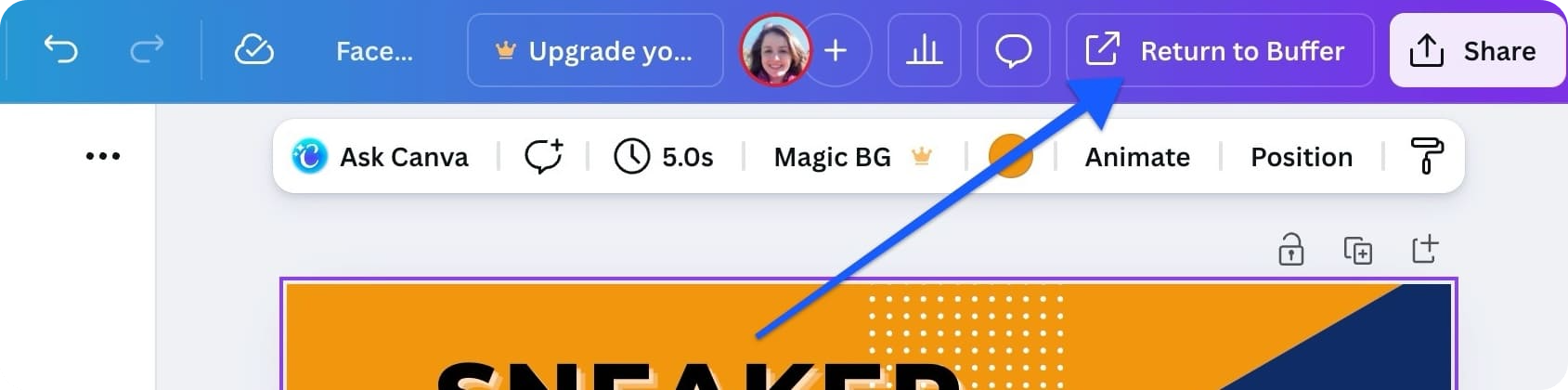 Descript + Canva + Buffer