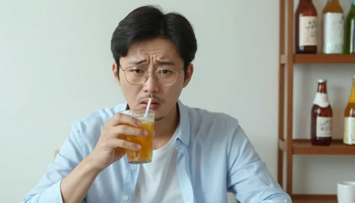 스케일링 후 차가운 음료를 멀리하는 모습