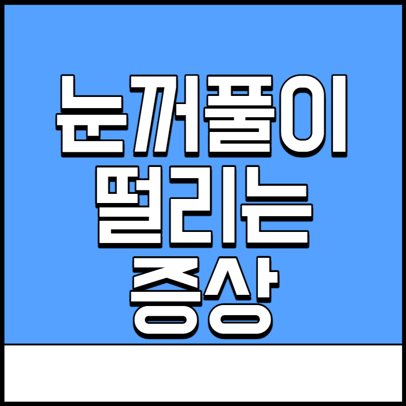 눈꺼풀이 떨리는 증상