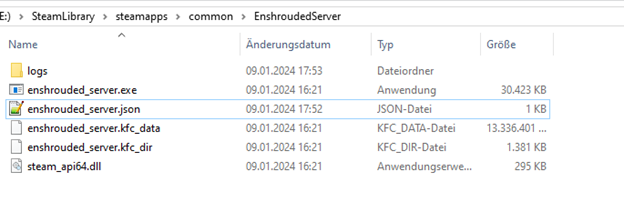 인슈라오디드 전용 서버 폴더의 enshrouded_server.json 설정 파일