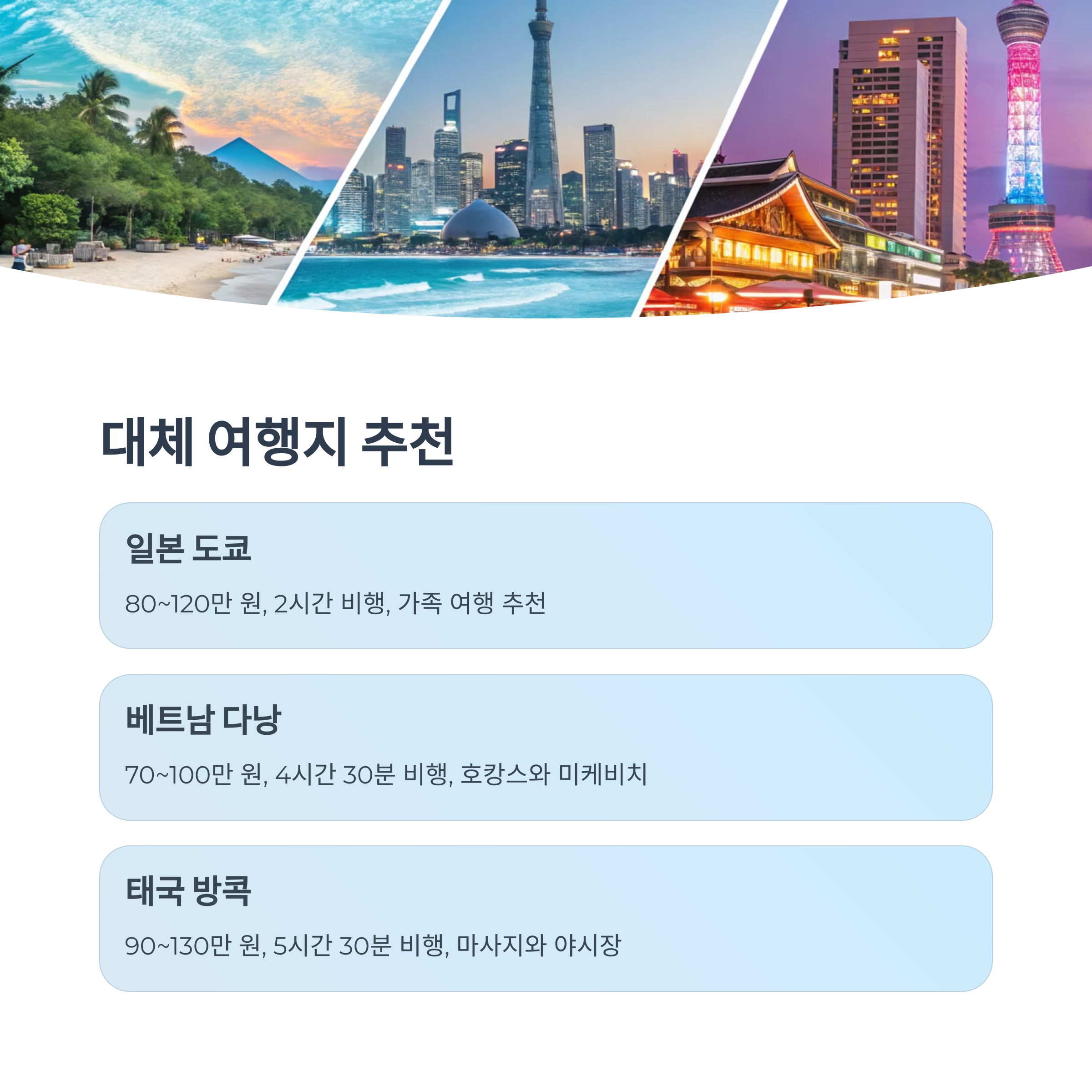 대체 여행지 추천