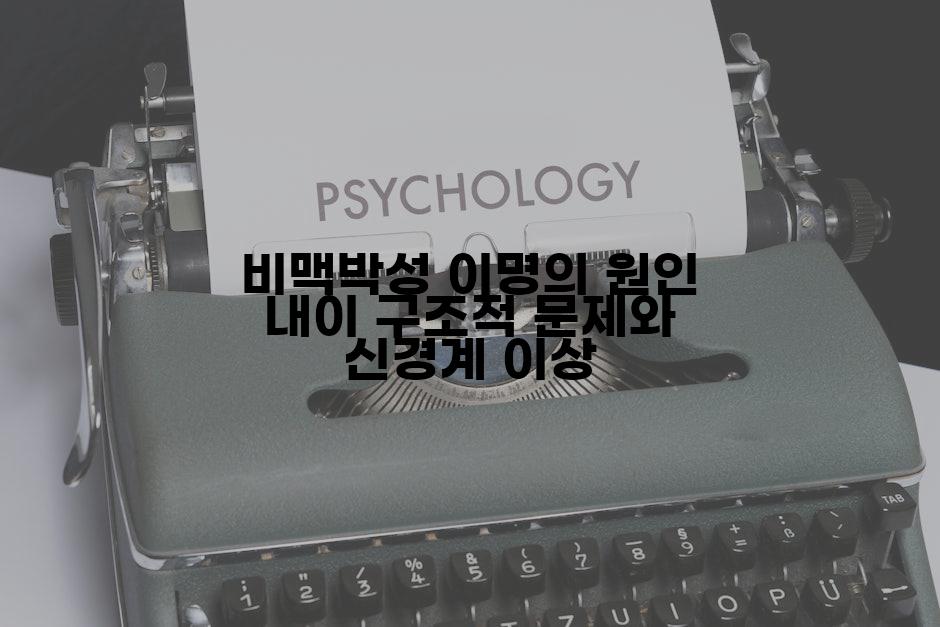 비맥박성 이명의 원인 내이 구조적 문제와 신경계 이상