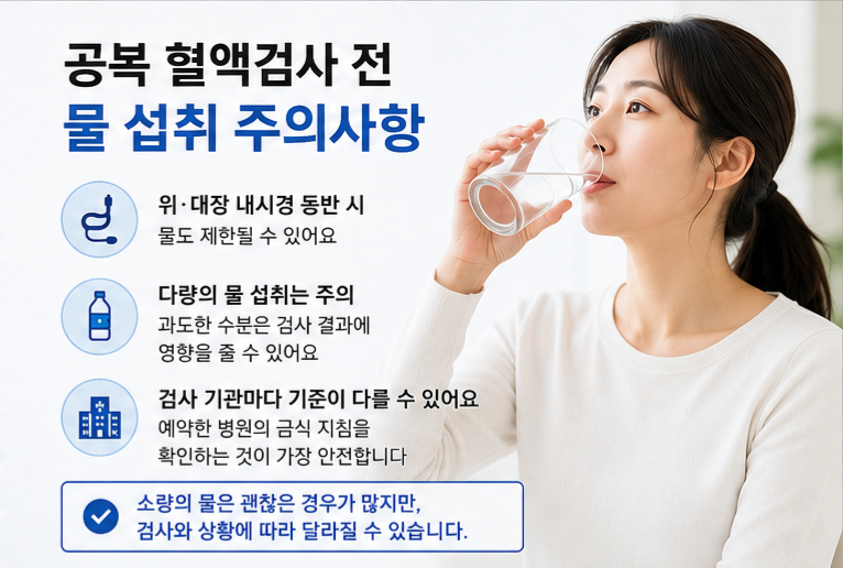 공복 혈액검사 전 물 섭취 주의사항