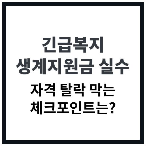 긴급복지 생계지원금 신청 시 흔한 실수와 예방 방법 이미지