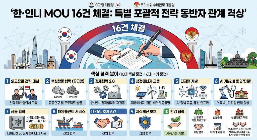 한·인니 MOU 16건 체결