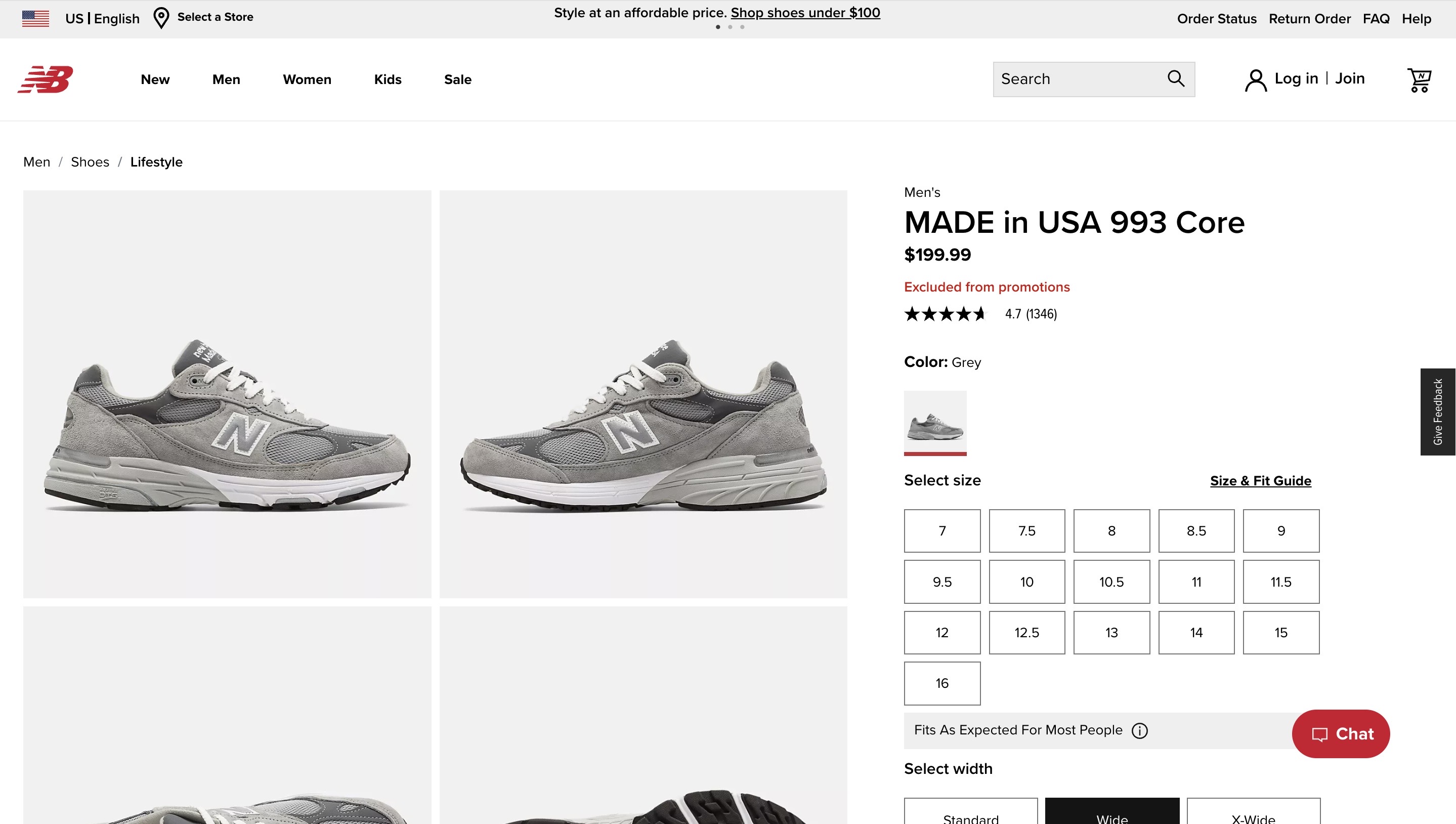 뉴발란스 미국 공식 홈페이지