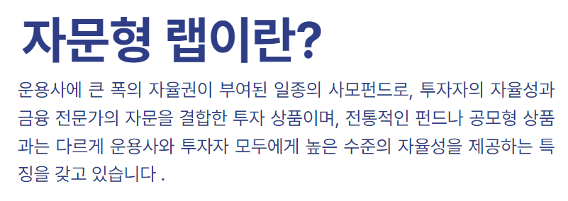자문형 랩이란?