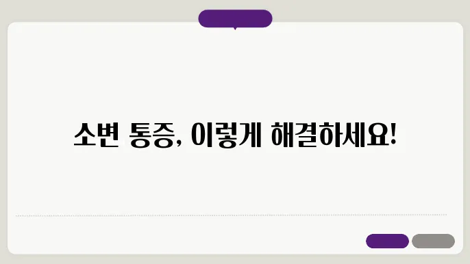 여자 소변 통증 증상 개선방법