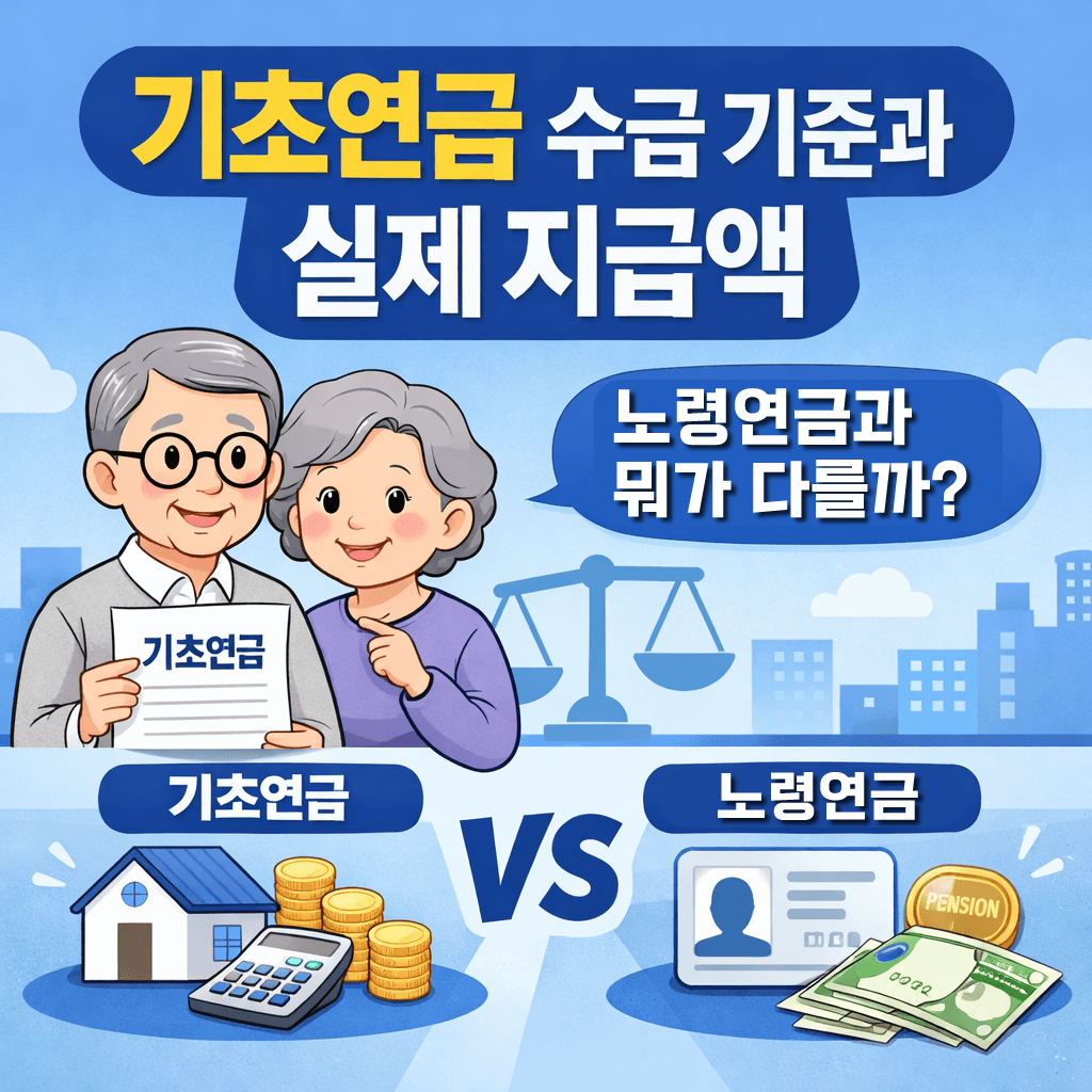 노령연금(국민연금) vs 기초연금 차이 한눈에 보기-썸네일
