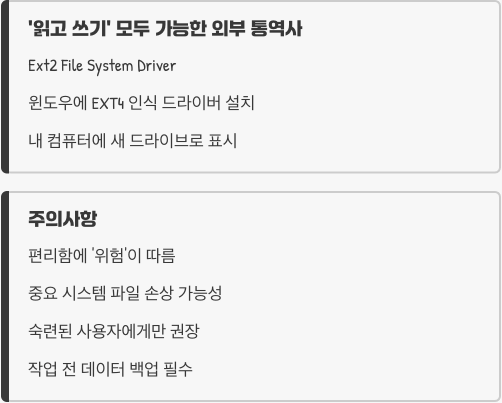 방법 3: &amp;#39;읽고 쓰기&amp;#39; 모두 가능한 외부 통역사&amp;#44; Ext2Fsd
