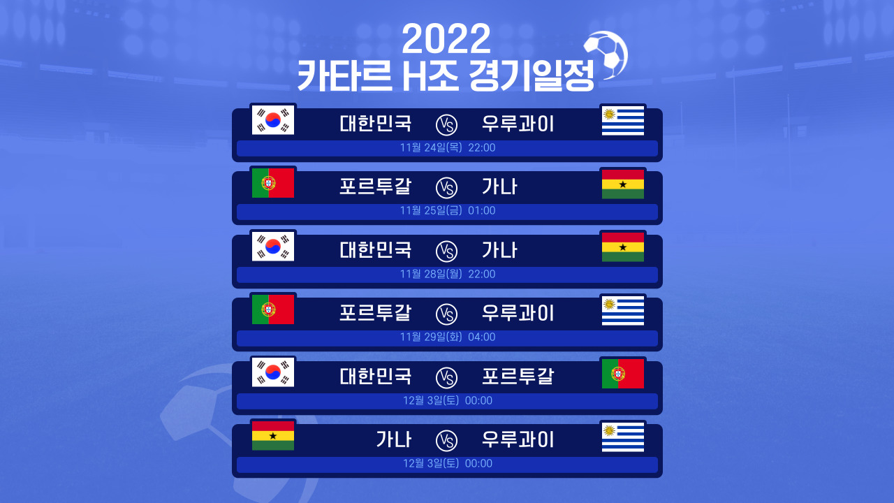 카타르 월드컵 경기일정