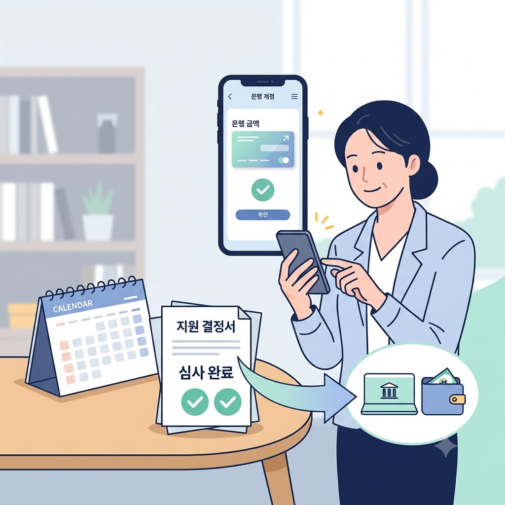 근로장려금 지급 결정과 계좌 확인 모습