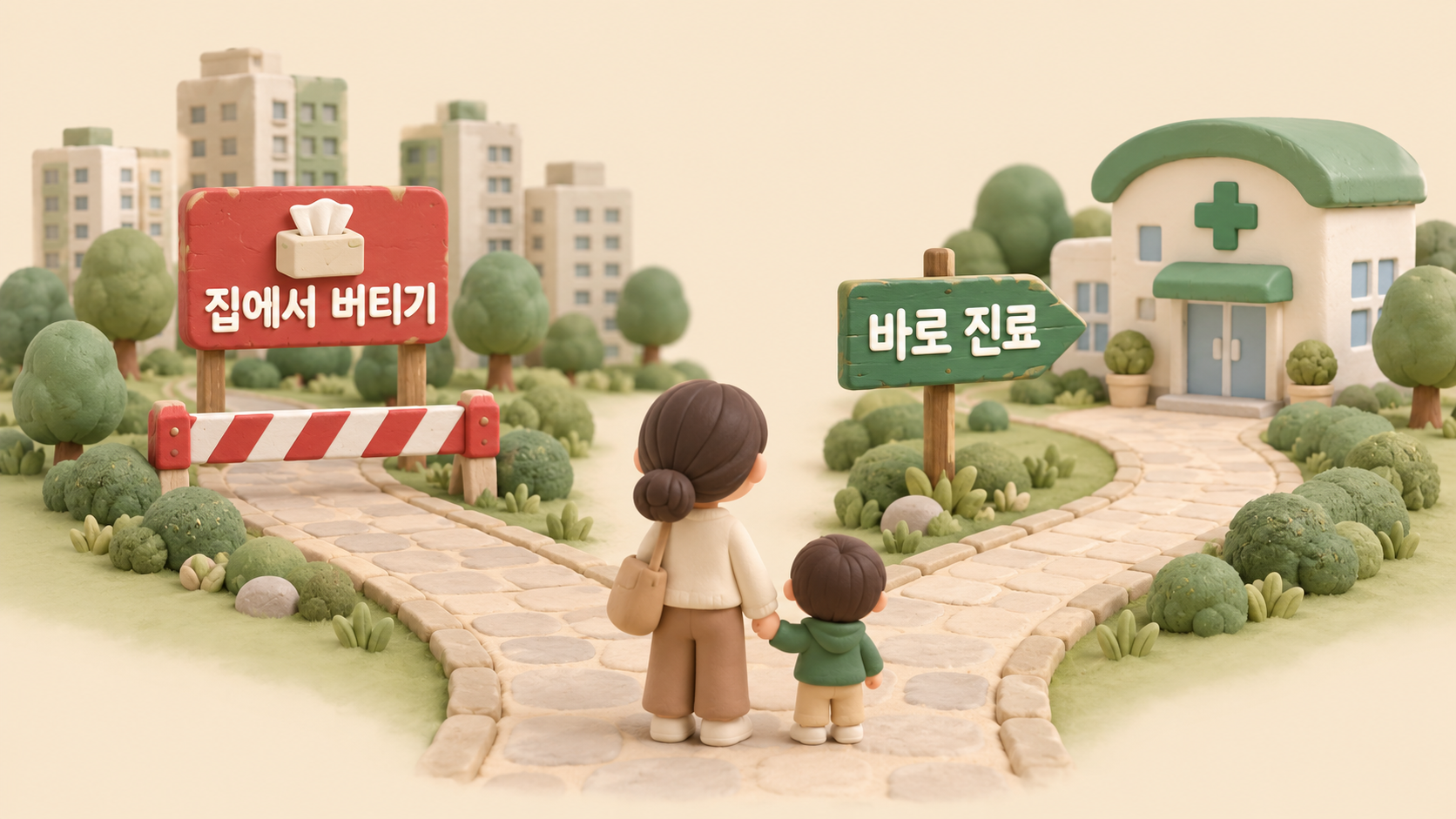 병원 가는 기준 갈림길