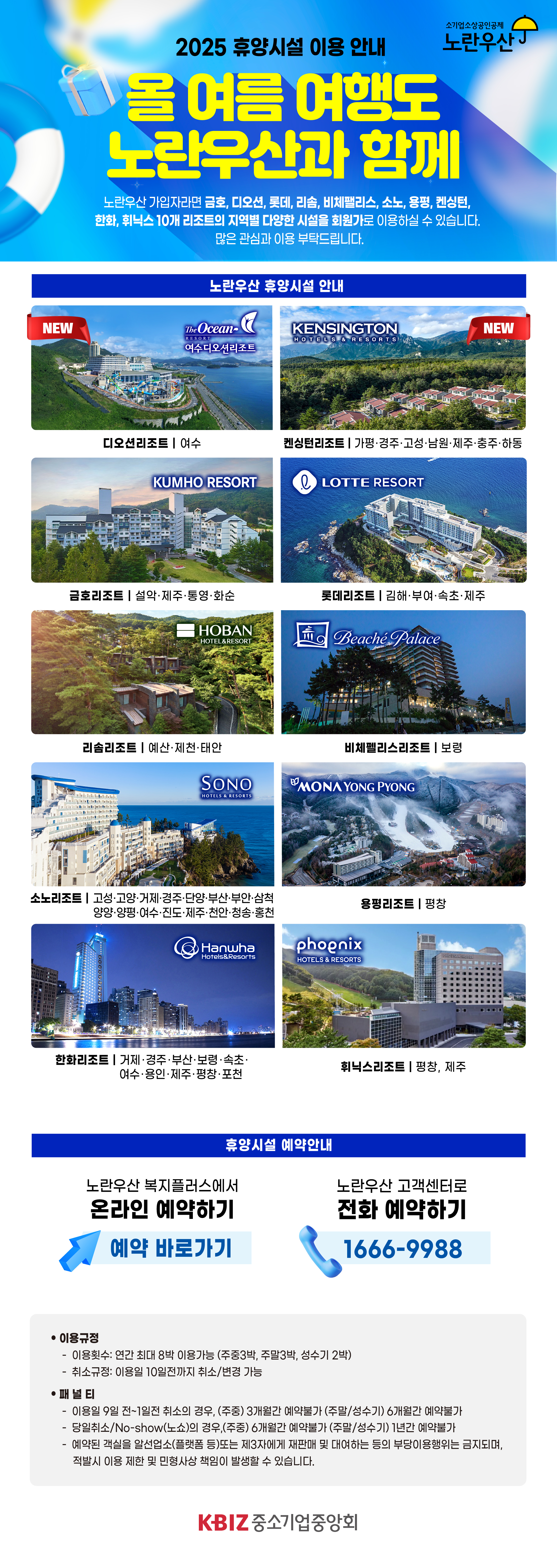 2025년 노란우산 휴양시설 이용 안내