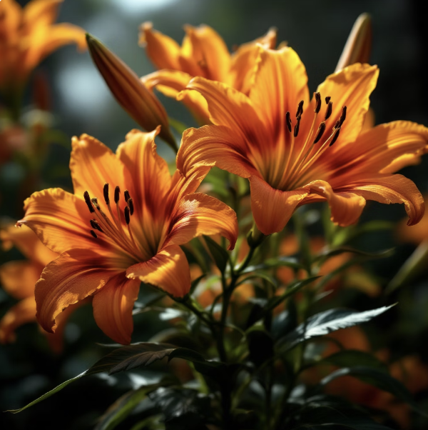 강렬한 경고&amp;#44; 주황색 백합