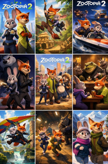 다양한 동물들이 나오는 주토피아2