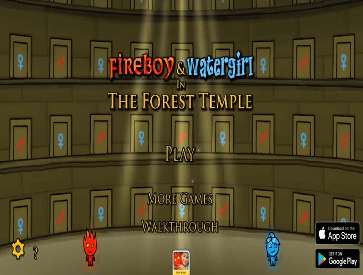 물과-불 -2인용-게임하기-포레스트템플-메인-화면