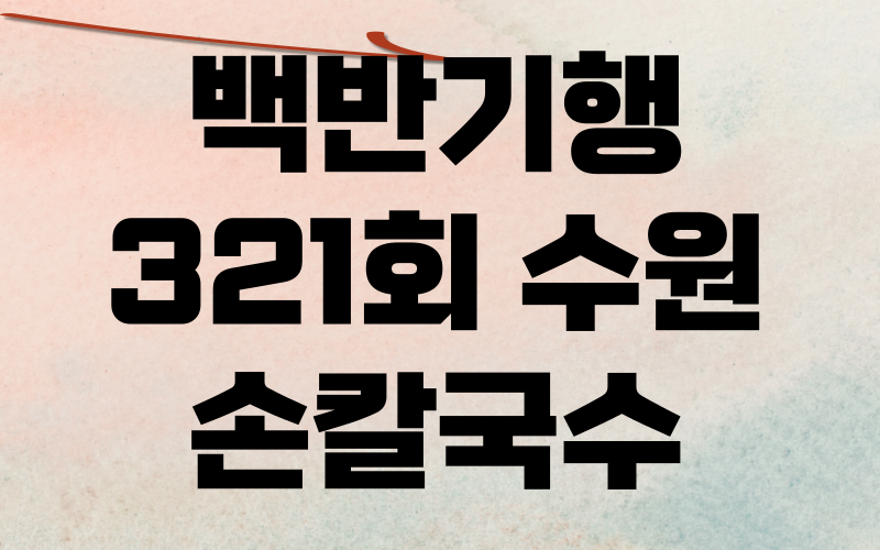 백반기행 수원 손칼국수 반반전 현영