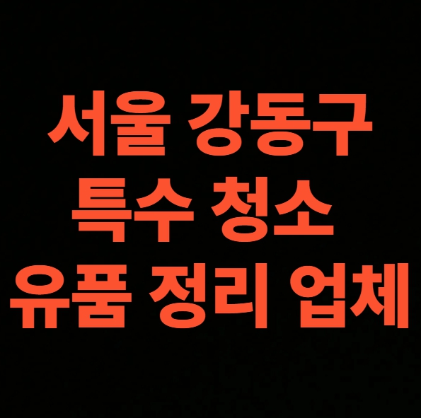 서울 강동구 유품정리 업체 비용 쓰레기집 청소