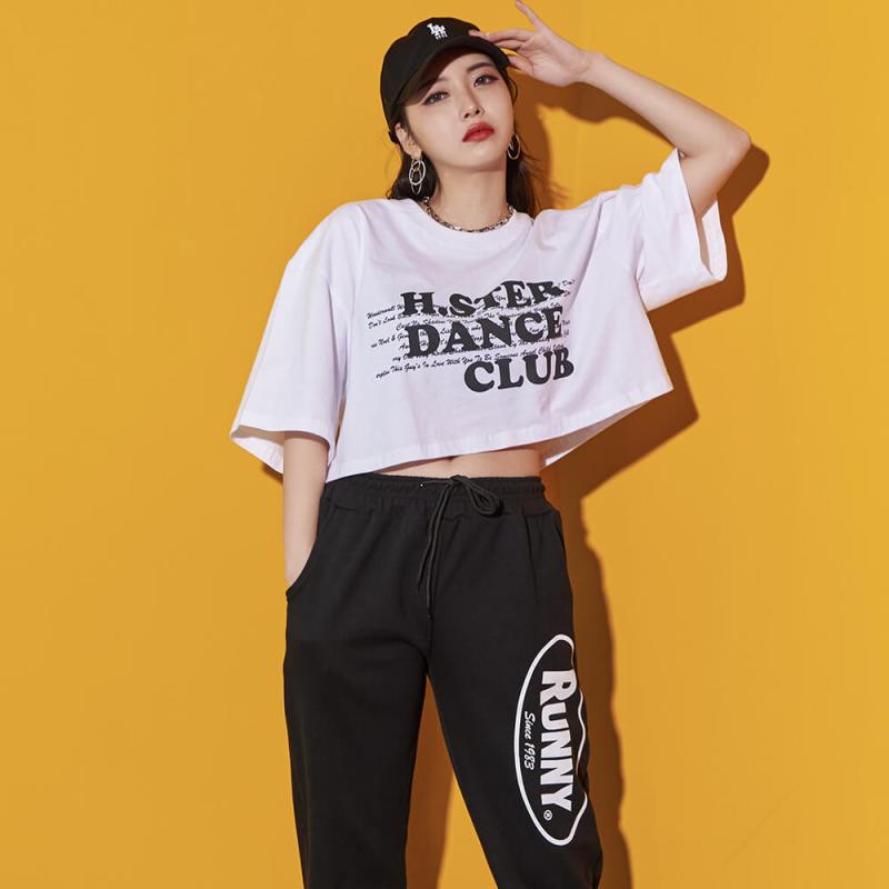 힙스터 박스핏 반팔크롭티 방송댄스복 줌바댄스복 간지나는댄스걸