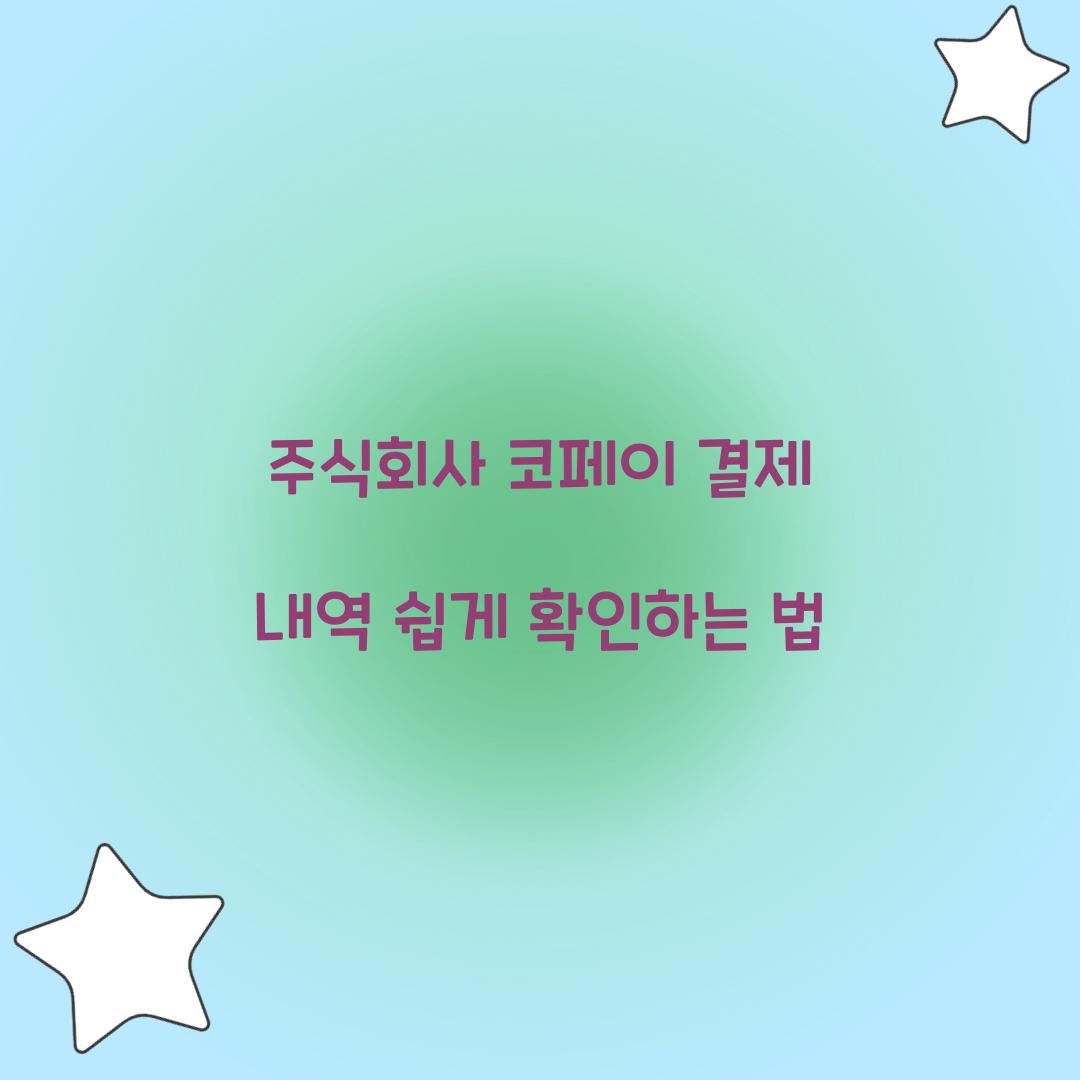 주식회사 코페이 결제 내역