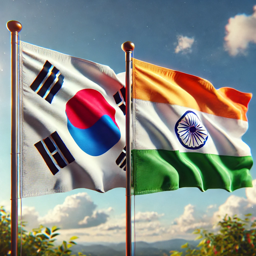 한국과 인도 국기 관련 이미지