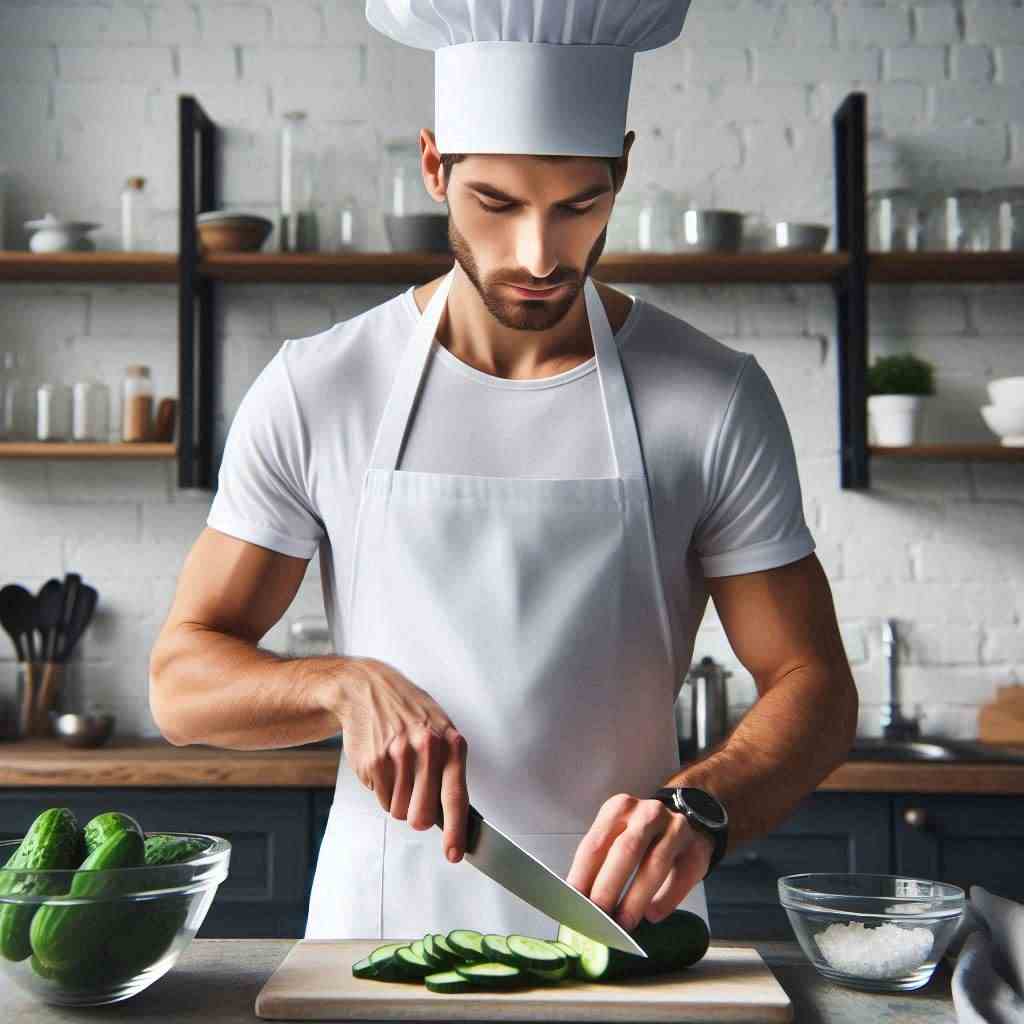 오이 써는 쉐프
