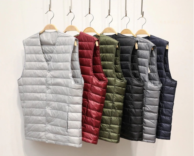 남여공용 커플 룩 U넥 V넥 경량 패딩 이너 조끼 오리털 유니클로 대체 제품