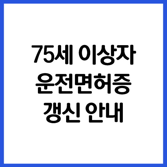 75세-이상자-운전면허증-갱신-안내