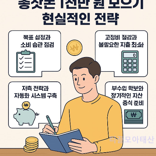 종잣돈 1천만 원 모으기 현실적인 전략