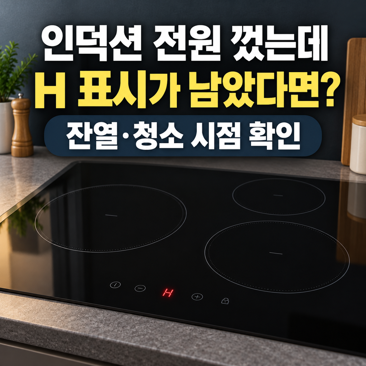 인덕션 H 잔열 표시와 청소 시점 썸네일